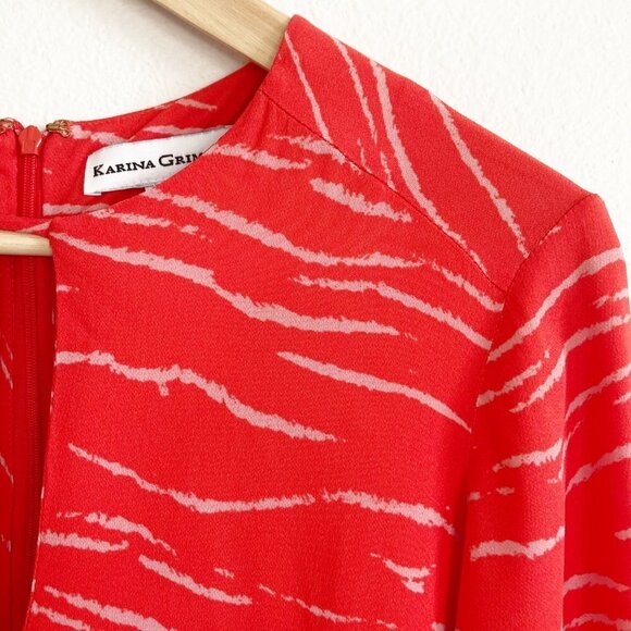 Karina Grimaldi Animal Print Keyhole Blouse Top - Picture 2 of 9